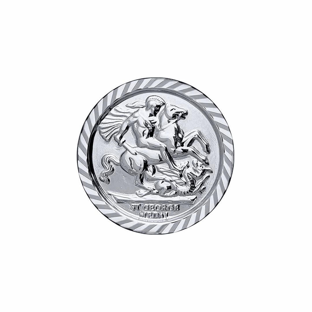 925 Silver  Loop Spiral St George Pendant (Half Sov Size) - ASP002-H