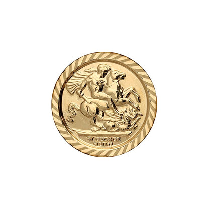 9ct Gold  Clubs Clovers St George Ring (Half Sov Size) - JRN177-H