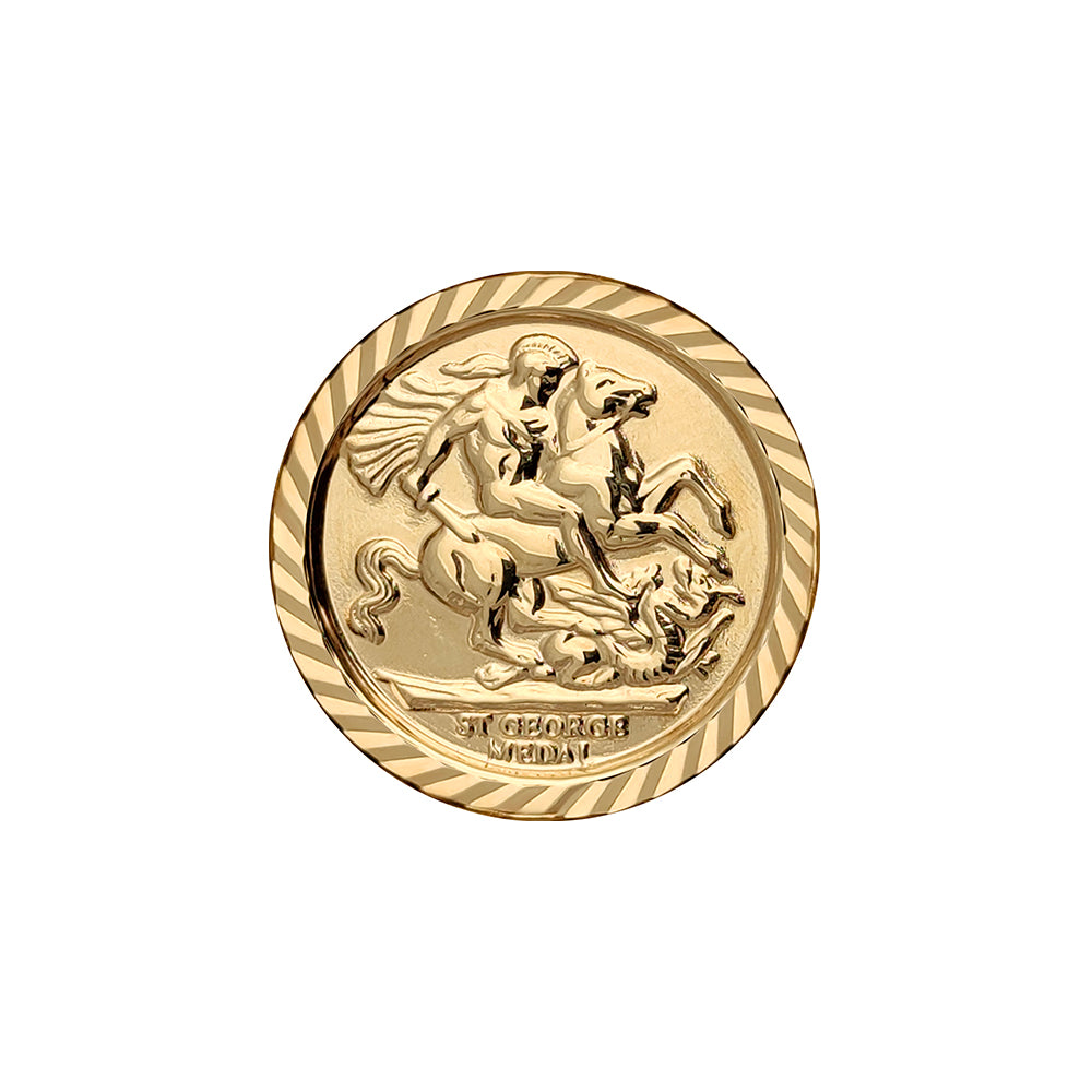 9ct Gold  Dragon Slayer St George Ring (Half Sov Size) - JRN175-H