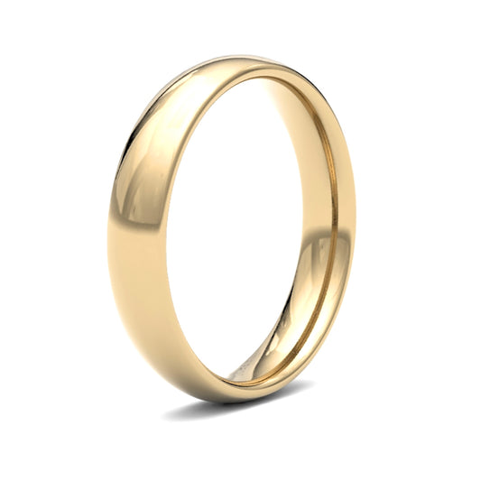 Hand-Made 18ct Gold  4mm Court Wedding Ring - WCT18Y4