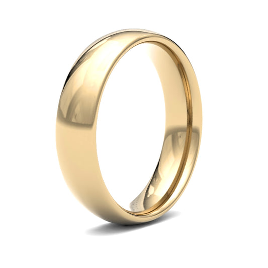 Hand-Made 18ct Gold  5mm Court Wedding Ring - WCT18Y5