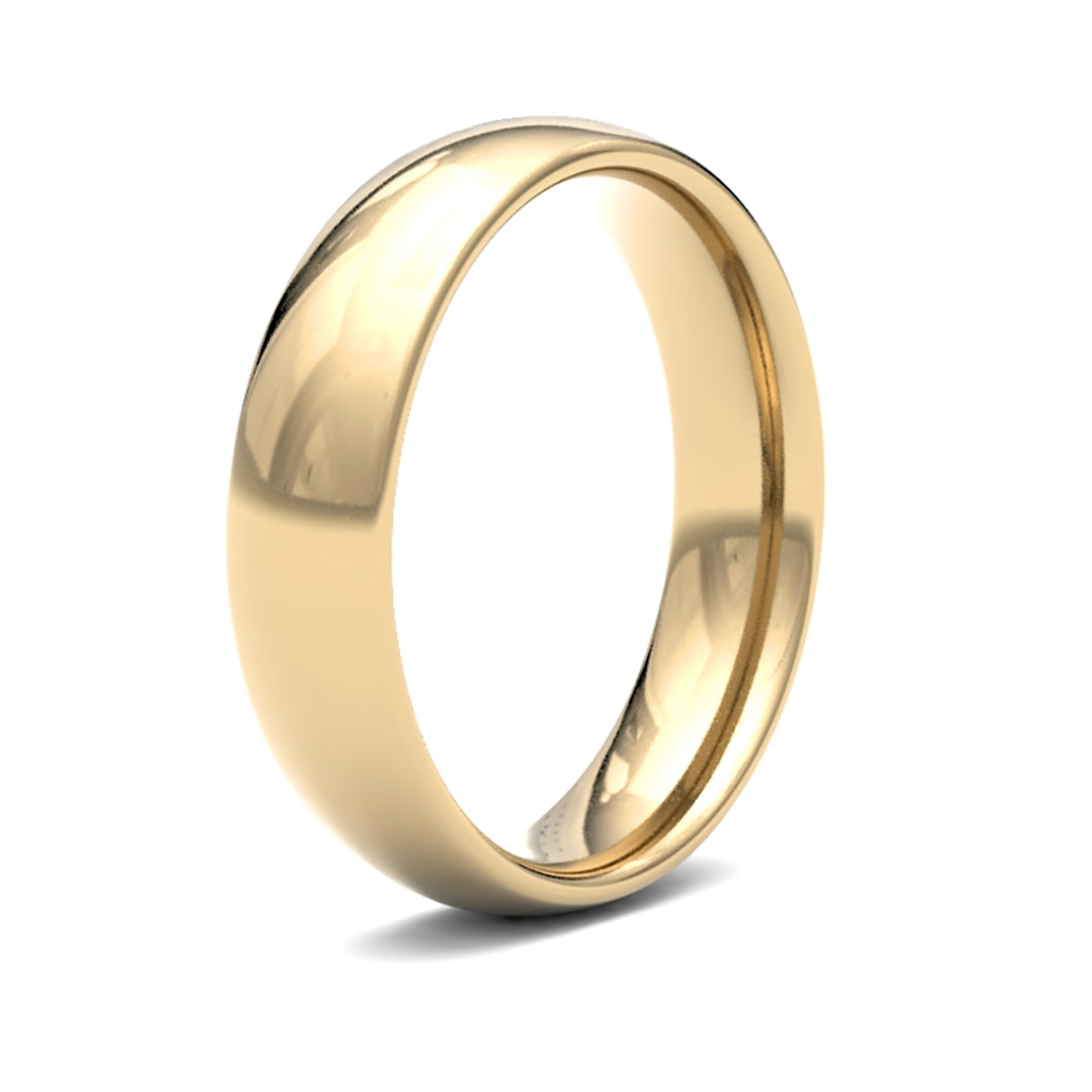 Hand-Made 18ct Gold  5mm Court Wedding Ring - WCT18Y5