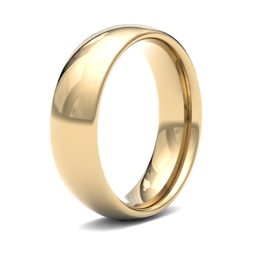 Hand-Made 18ct Gold  6mm Court Wedding Ring - WCT18Y6