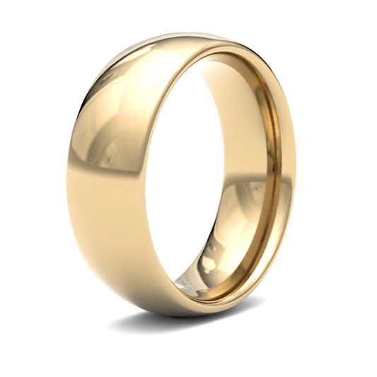 Hand-Made 18ct Gold  7mm Court Wedding Ring - WCT18Y7