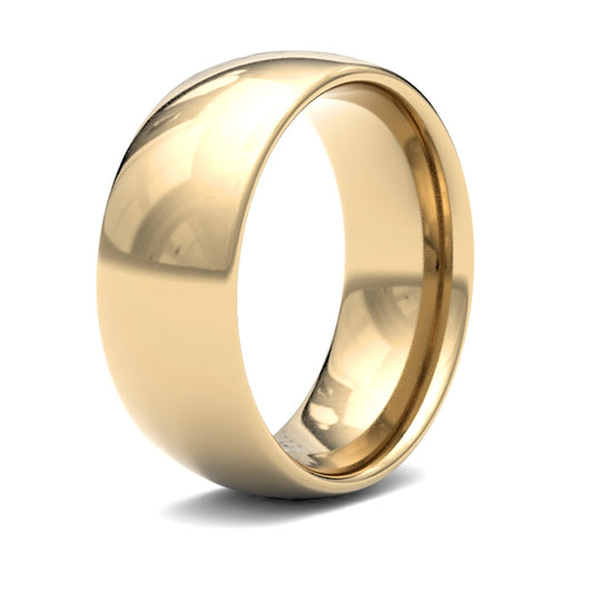 Hand-Made 18ct Gold  8mm Court Wedding Ring - WCT18Y8