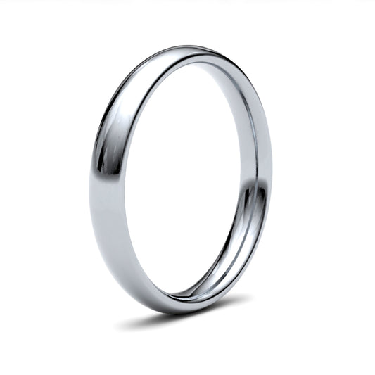 Palladium  Premium Quality 3mm Court Wedding Ring - WCTPD3