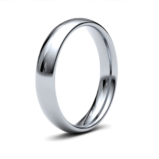 Platinum  Premium Quality 4mm Court Wedding Ring - WCTPL4