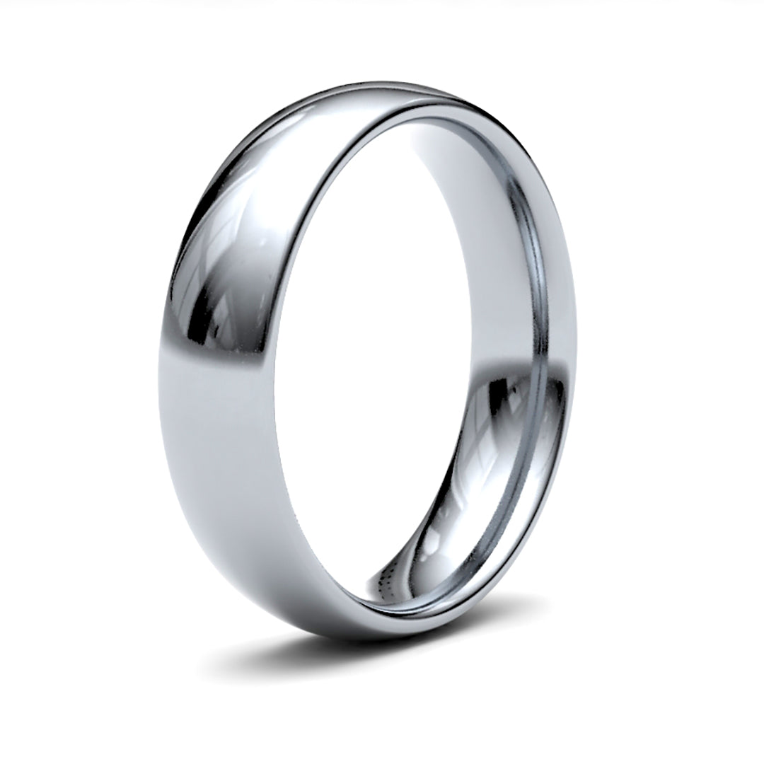 Platinum  Premium Quality 5mm Court Wedding Ring - WCTPL5