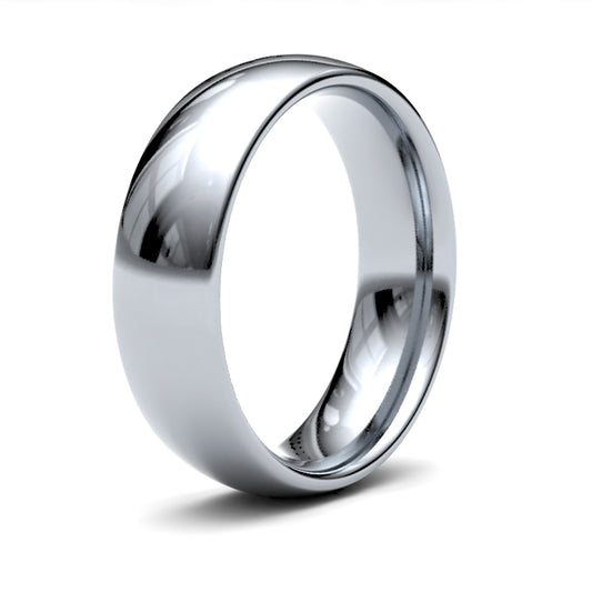 Platinum  Premium Quality 6mm Court Wedding Ring - WCTPL6
