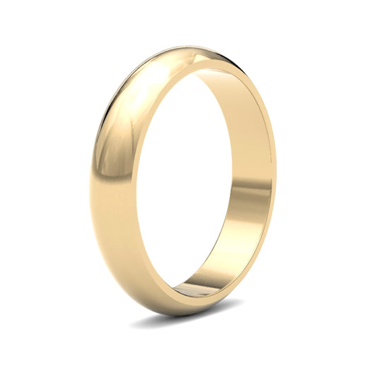 Hand-Made 18ct Gold  4mm D-Shape Wedding Ring - WDS18Y4