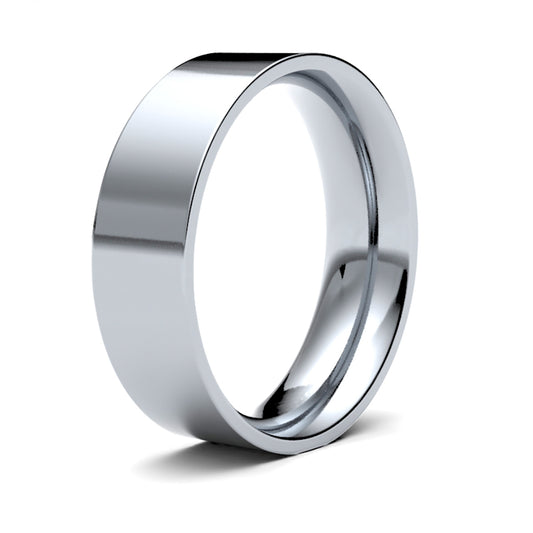 Platinum  Premium Quality 6mm Flat Court Wedding Ring - WFCPL6