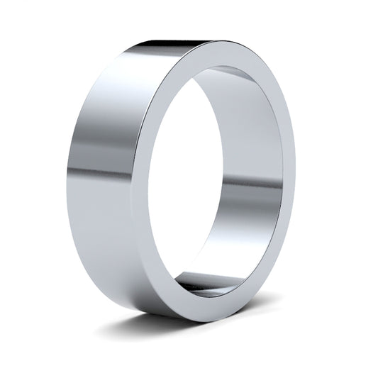 Platinum  Premium Quality 6mm Flat Wedding Ring - WFLPL6