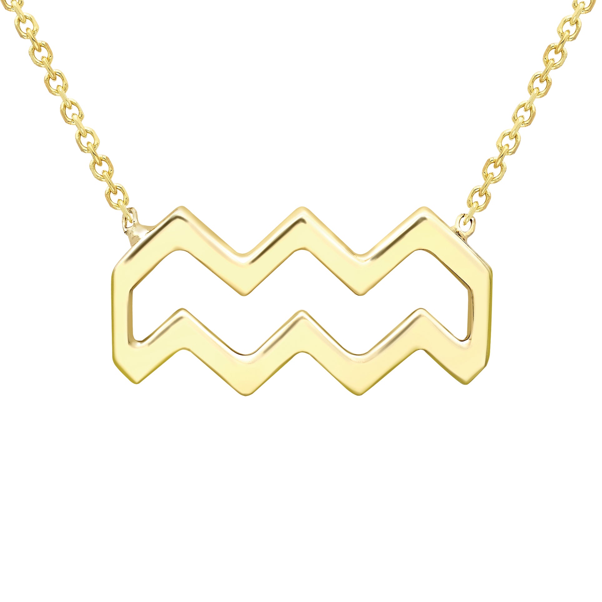 9ct Gold  Aquarius Necklace 16/18" 42/45cm - ZDNR02AQ2
