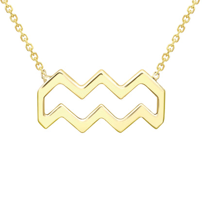 9ct Gold  Aquarius Necklace 16/18" 42/45cm - ZDNR02AQ2