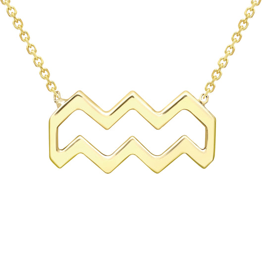 9ct Gold  Aquarius Necklace 16/18" 42/45cm - ZDNR02AQ2