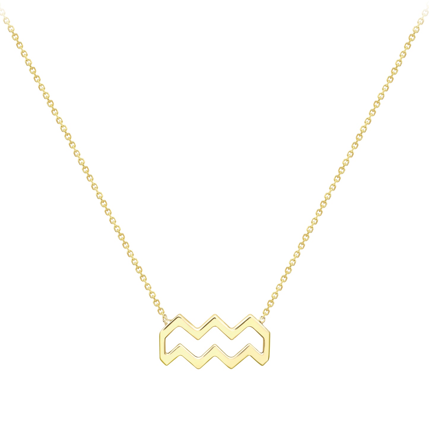 9ct Gold  Aquarius Necklace 16/18" 42/45cm - ZDNR02AQ2