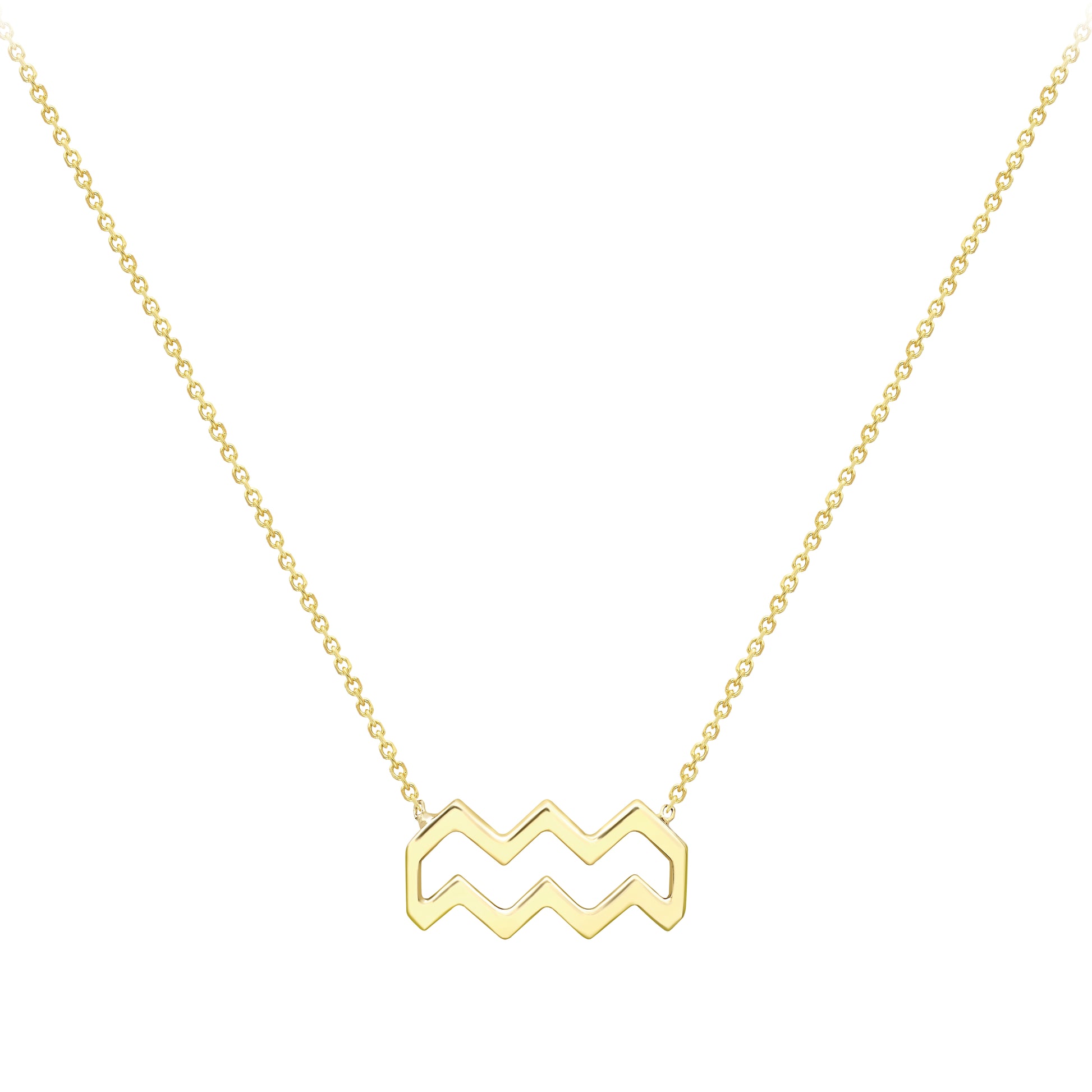 9ct Gold  Aquarius Necklace 16/18" 42/45cm - ZDNR02AQ2