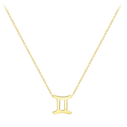 9ct Gold  Gemini Necklace 16/18" 42/45cm - ZDNR02GM2