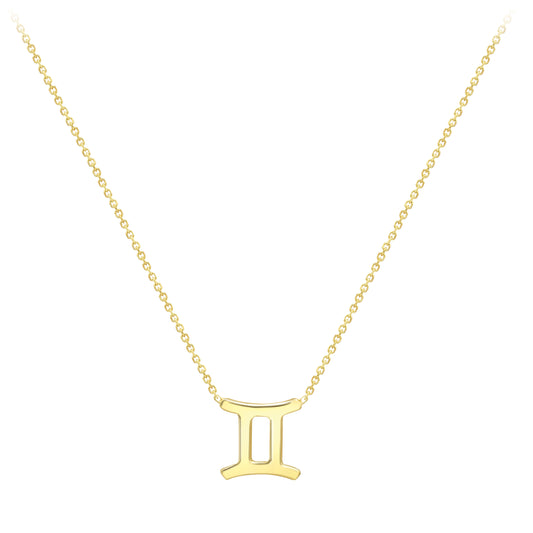 9ct Gold  Gemini Necklace 16/18" 42/45cm - ZDNR02GM2