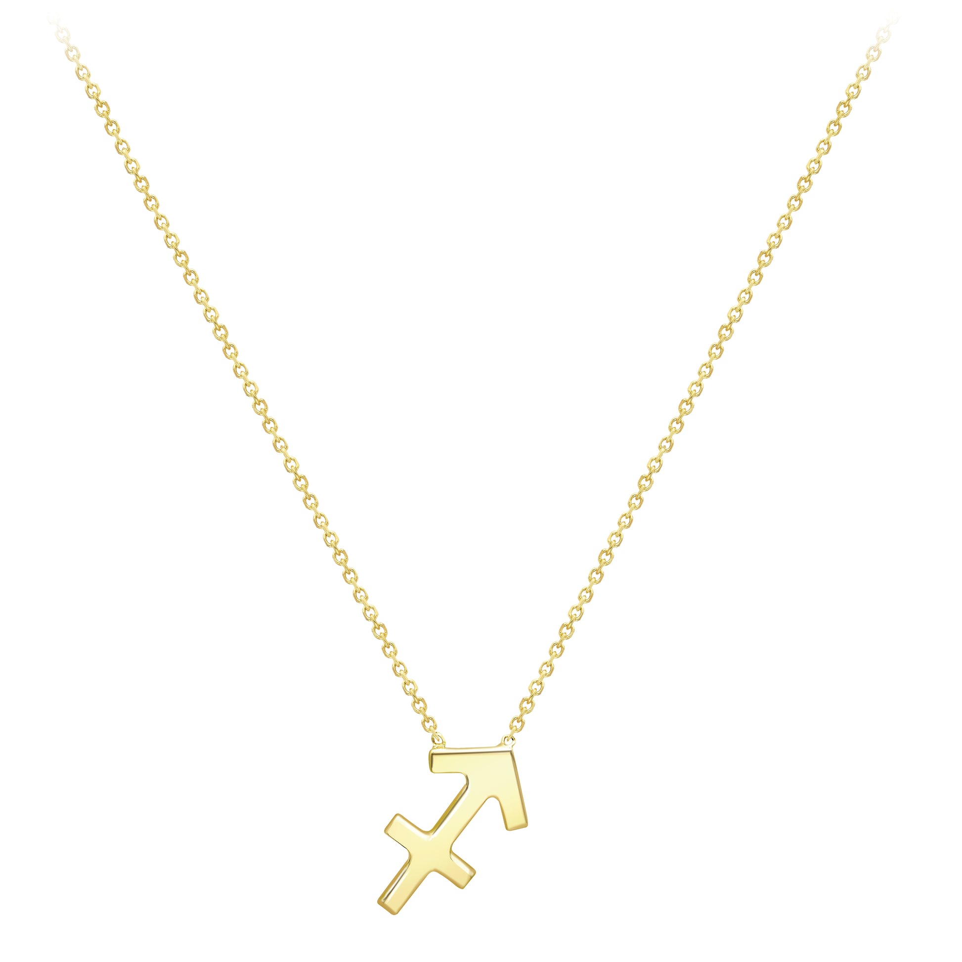 9ct Gold  Sagittarius Necklace 16/18" 42/45cm - ZDNR02SG2